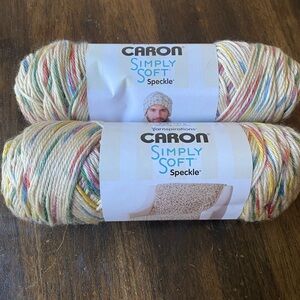 Caron Simply Soft Speckled Yarn in Vintage Antique - Lot of 2